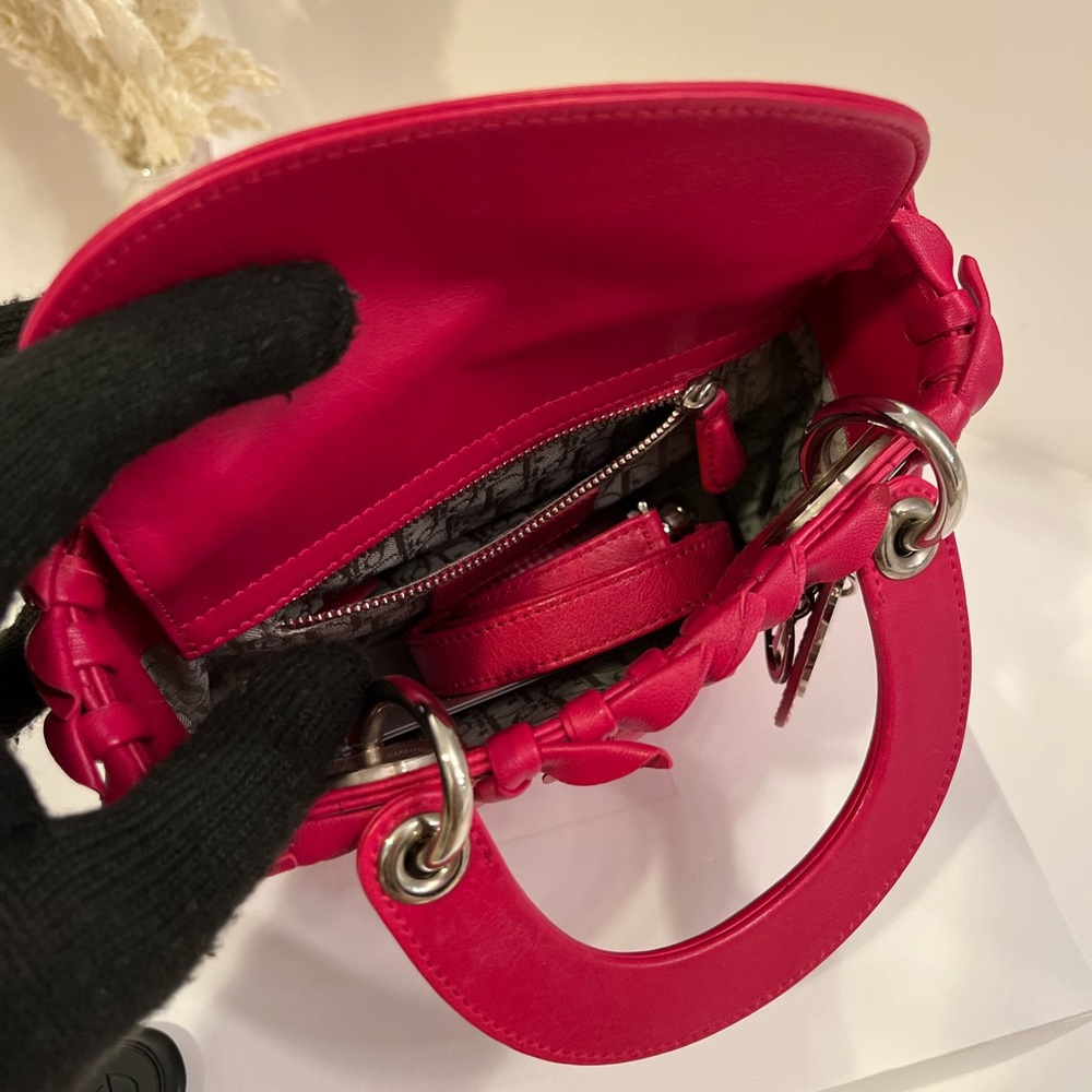 🎀Christian Dior Lady Dior Bag Bow Cannage Quilt Lambskin LIMITED EDITION - Picture 14 of 17